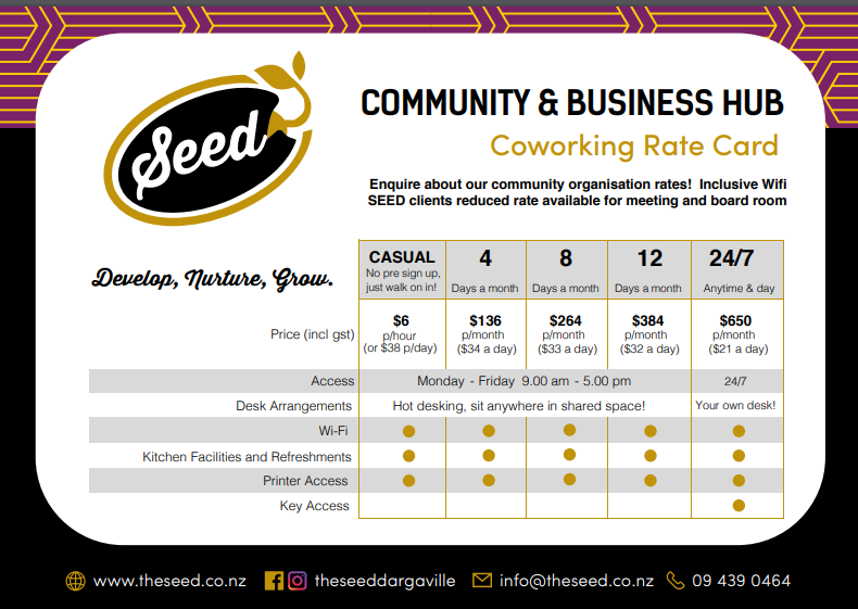 Seed Rate Card